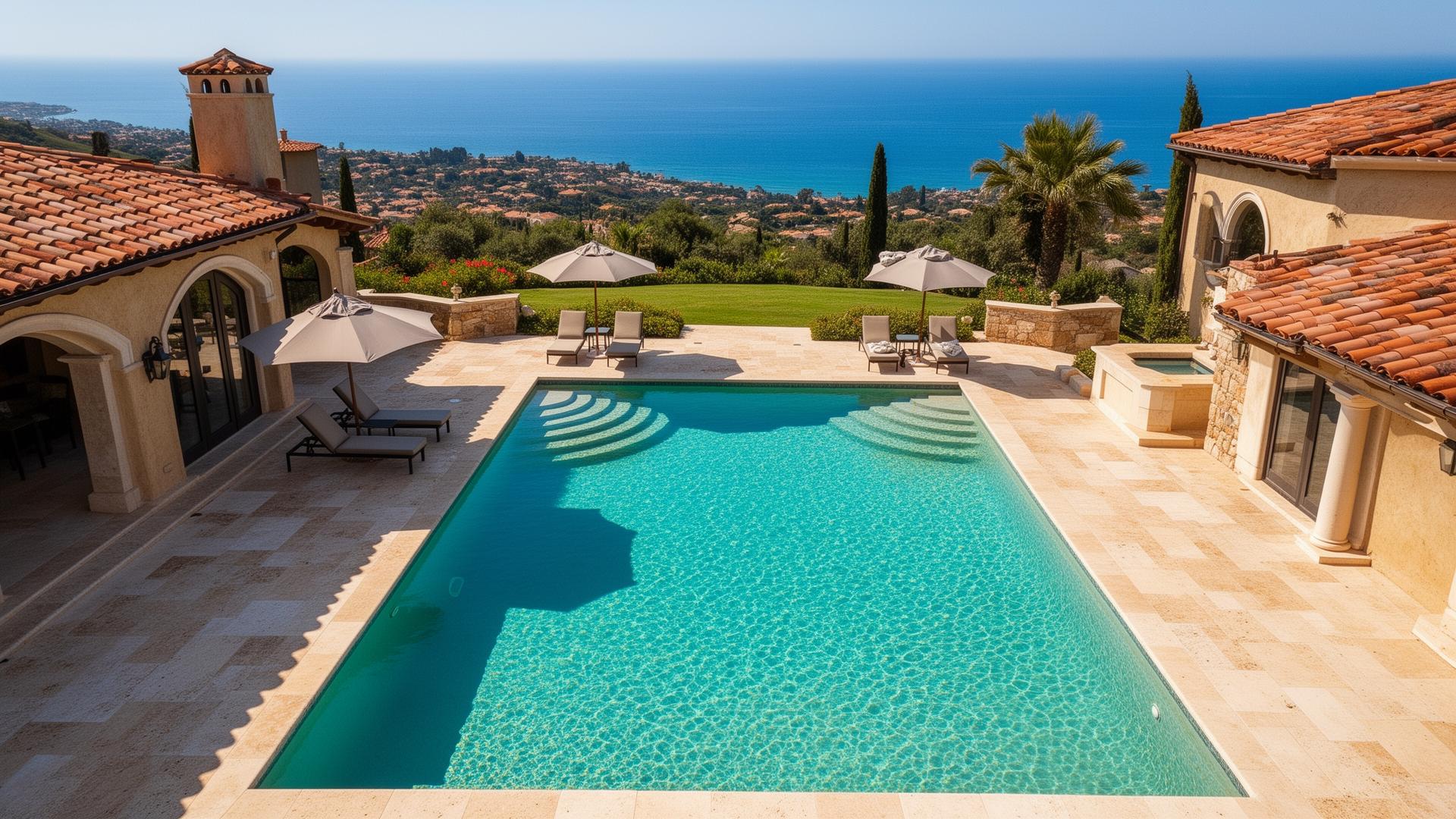 Mediterranean villa pool